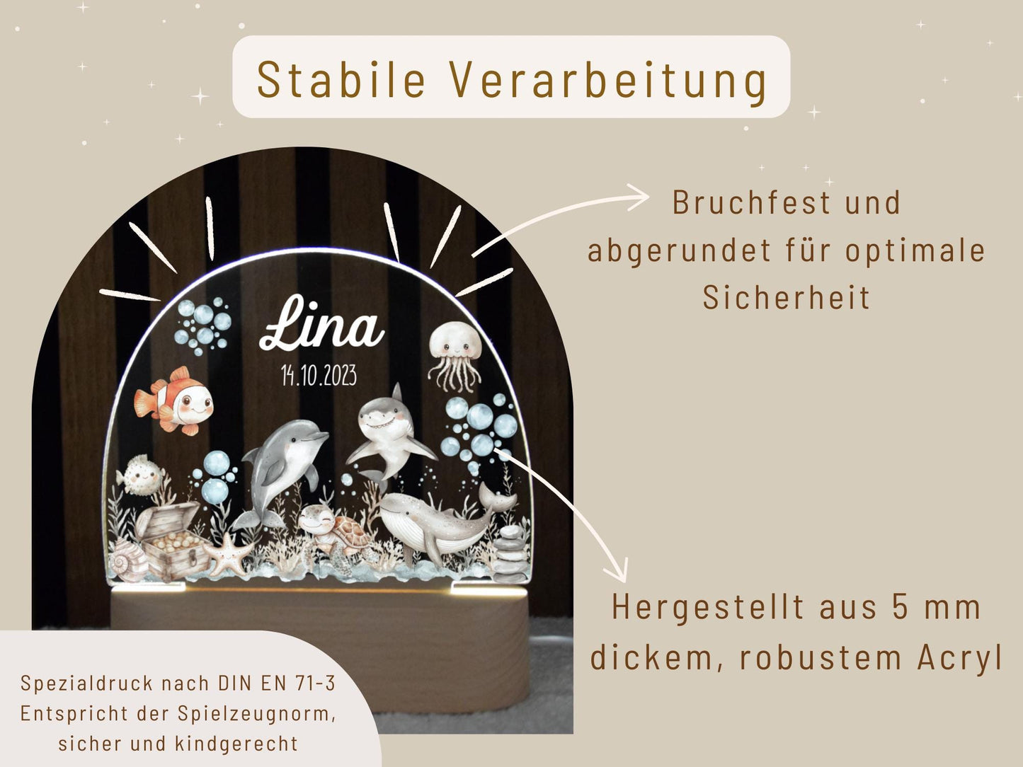 Nachtlicht Meerestieren
