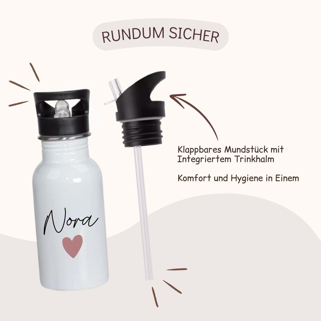 Personalisierte Edelstahl Trinkflasche mit Namen