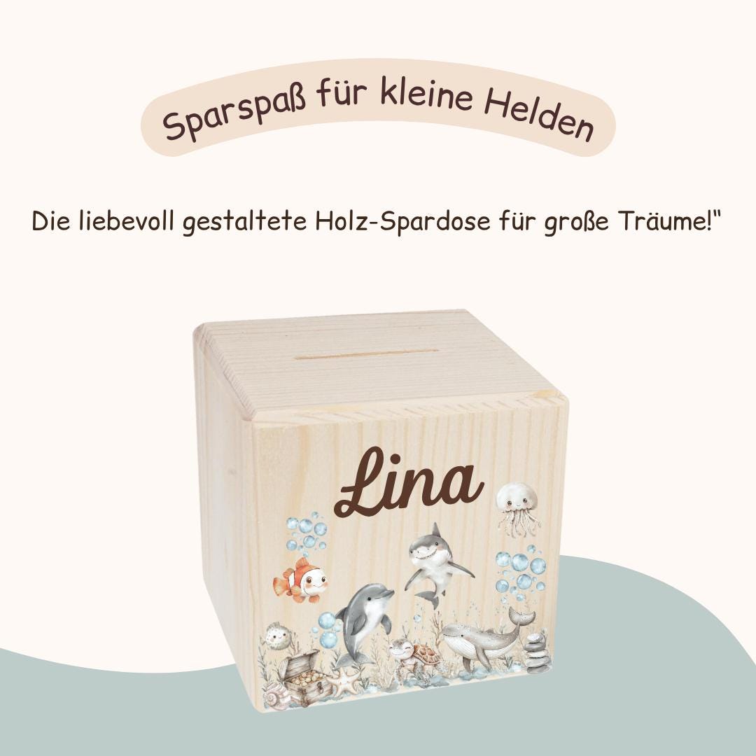 Spardose mit Meerestieren