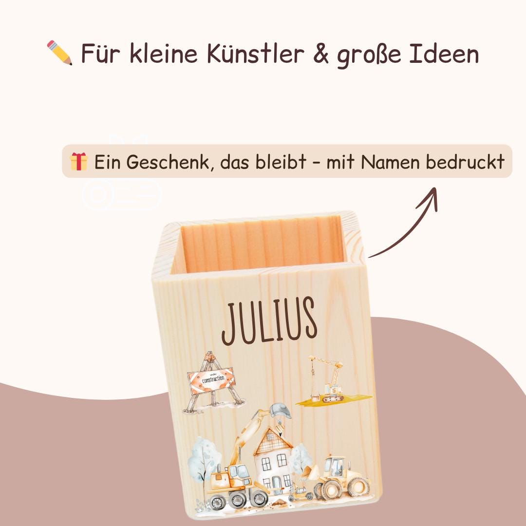 Stiftehalte Kinder - mit versch. Einhorn, Dinosaurier und Baufahrzeuge