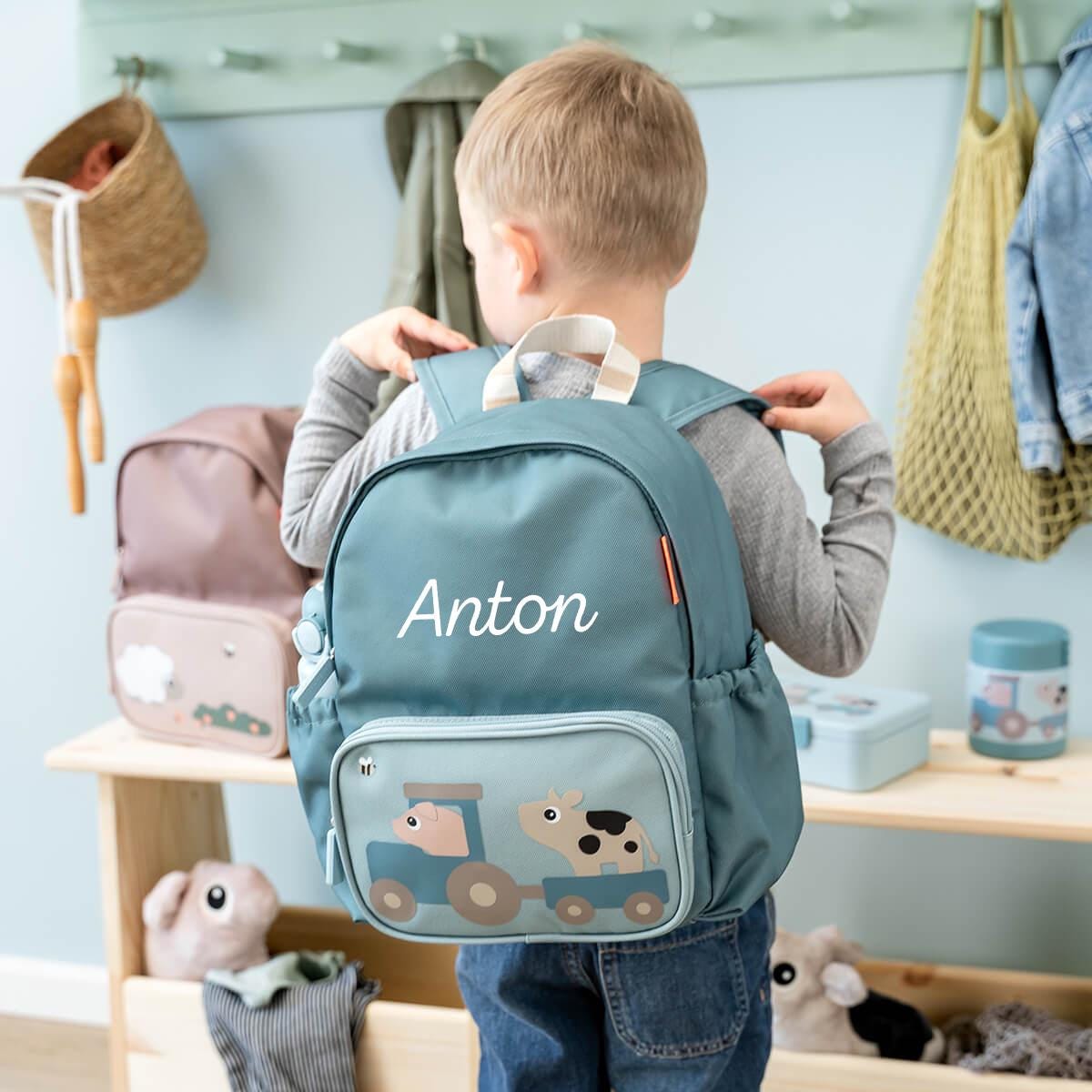 Kindergartenrucksack - Rosa, Grün, Blau und Sand