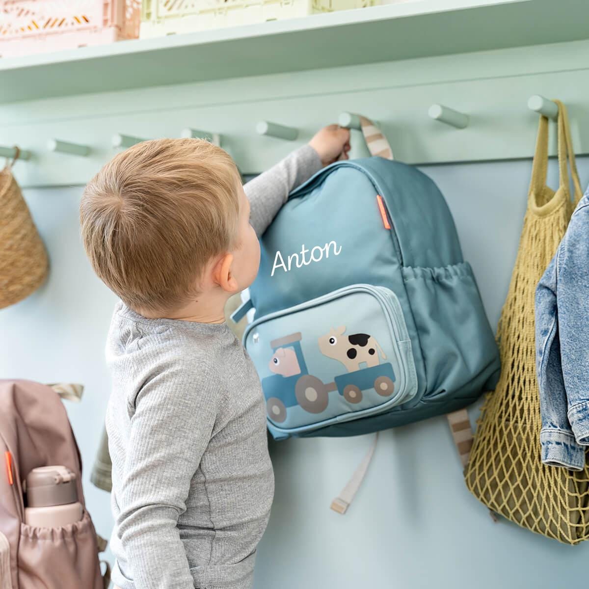 Kindergartenrucksack - Rosa, Grün, Blau und Sand