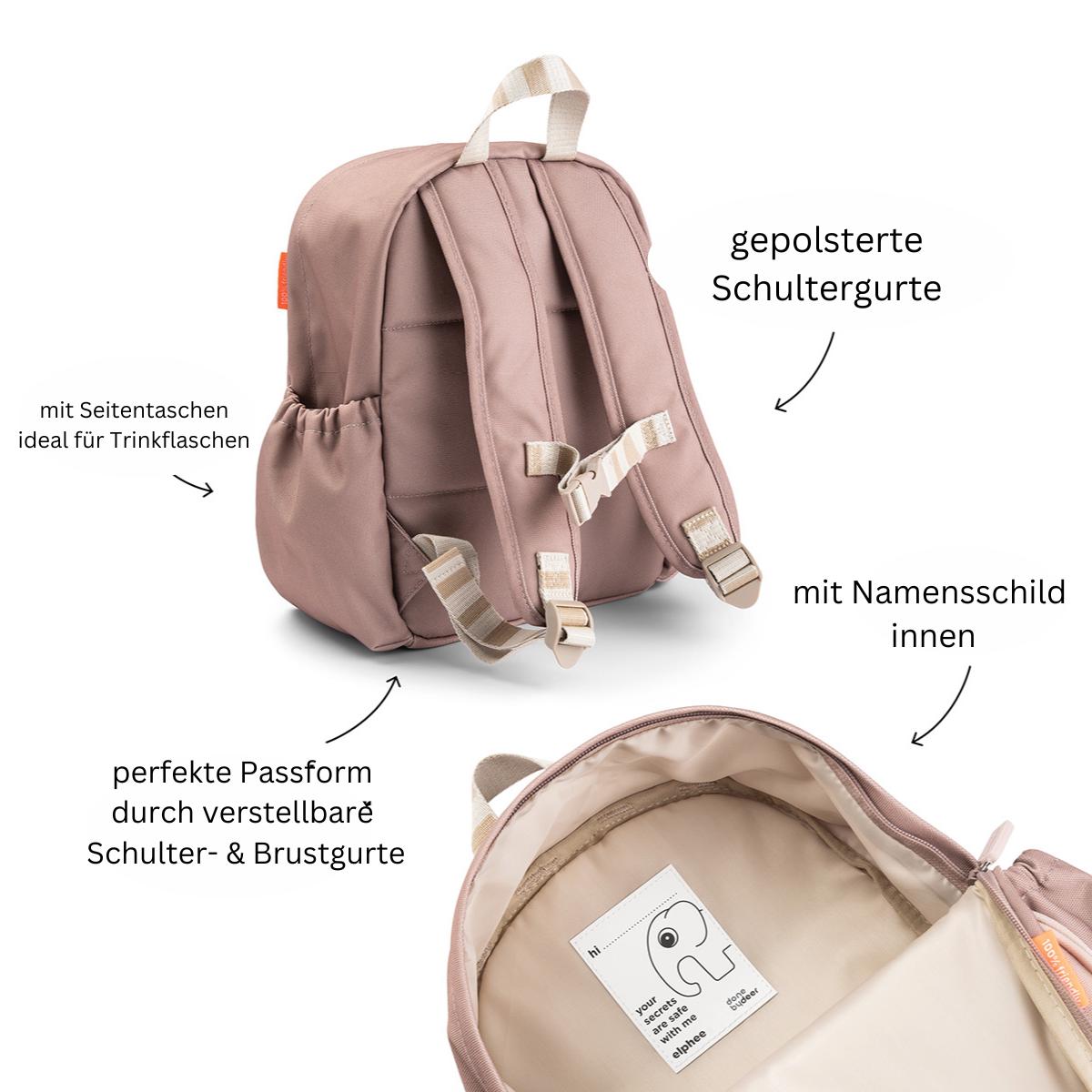 Kindergartenrucksack - Rosa, Grün, Blau und Sand