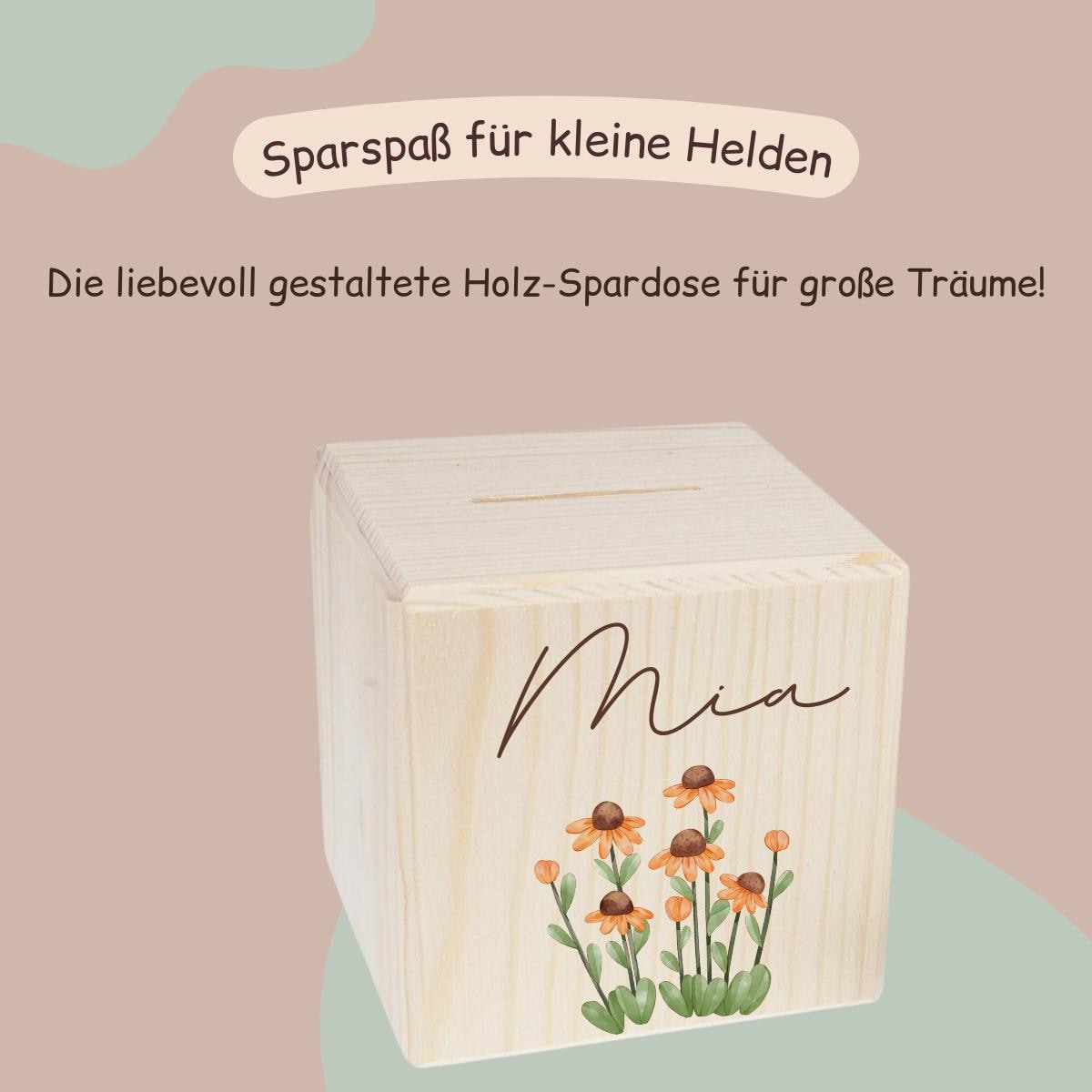 Spardose mit Blumenweise