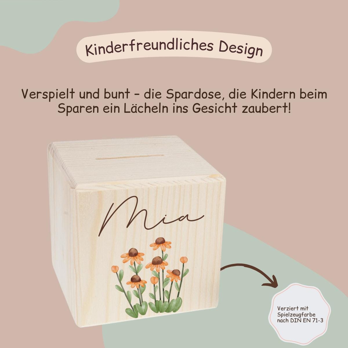 Spardose mit Blumenweise