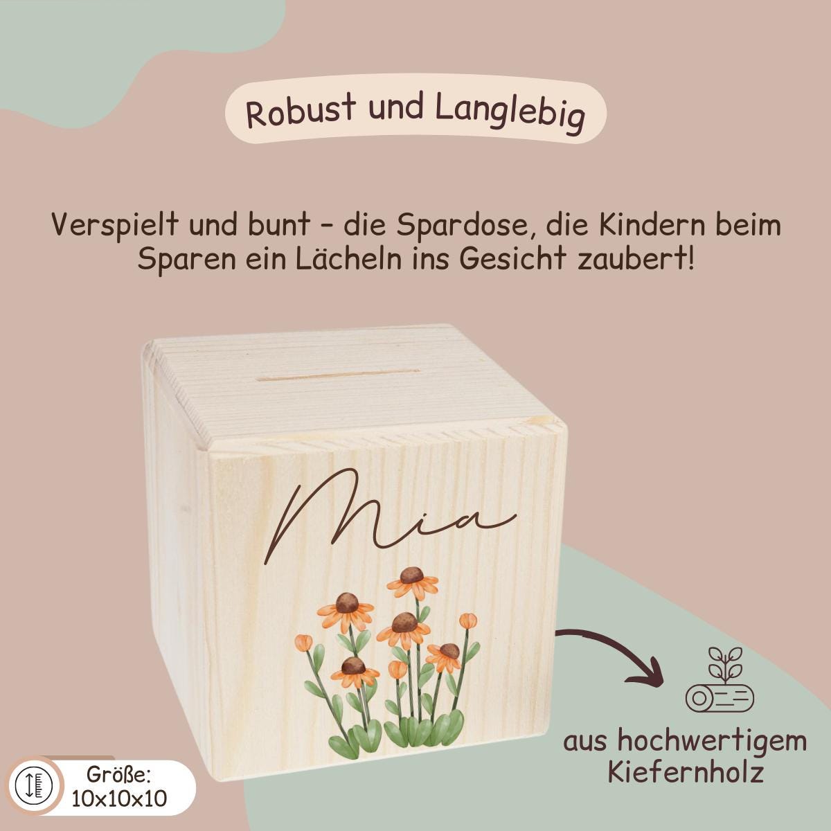 Spardose mit Blumenweise