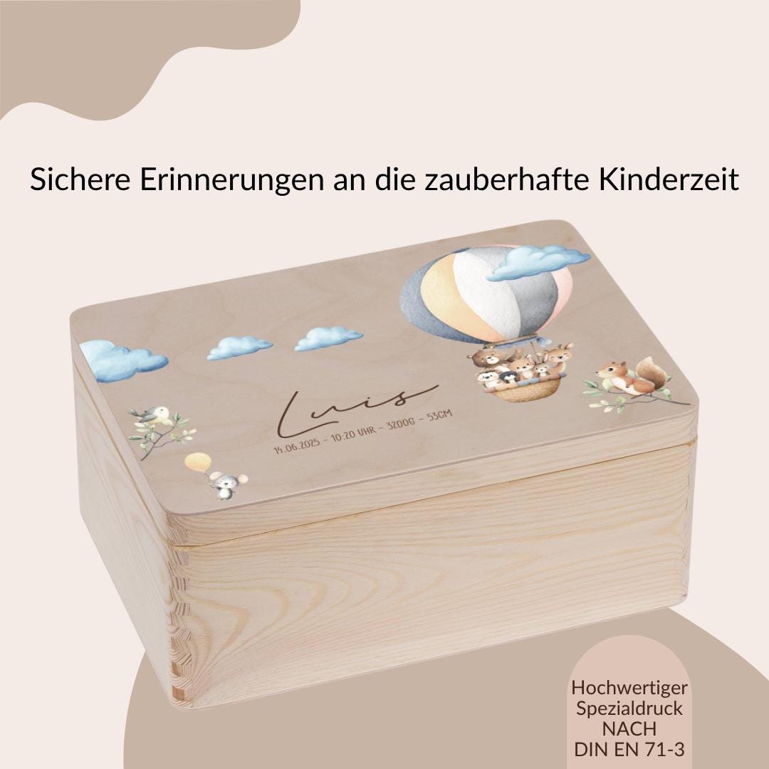 Erinnerungskiste - Heisluftballon - Tiere