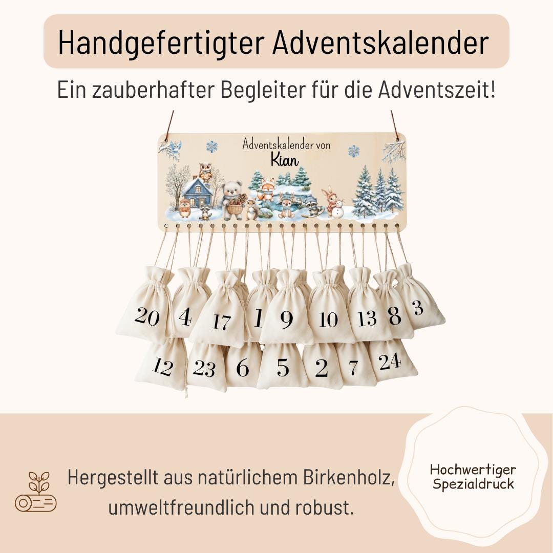 Adventskalender Kinder  - Woodlandtieren