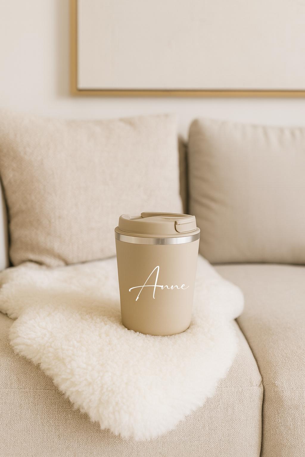 Thermobecher - Beige, Schwarz, Petrol