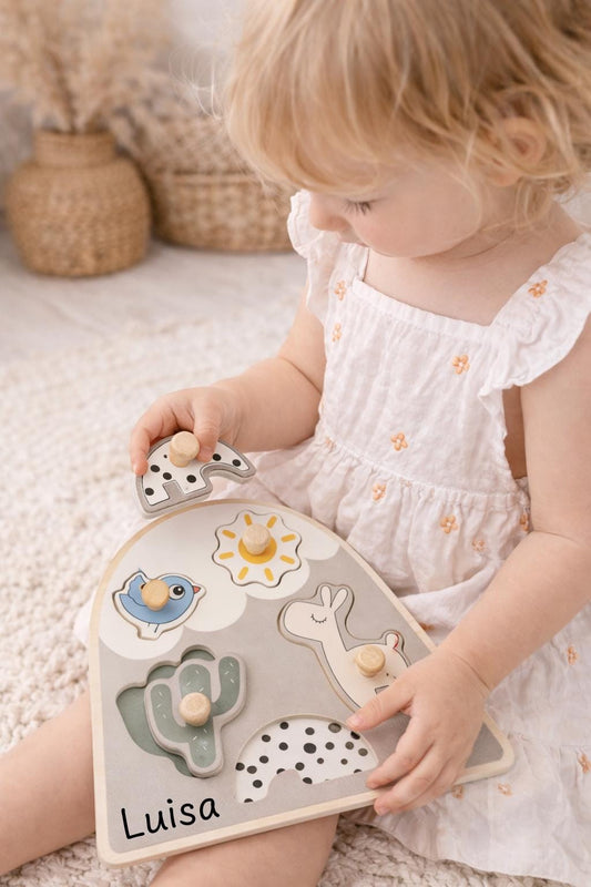 Holz Steckpuzzle Lama