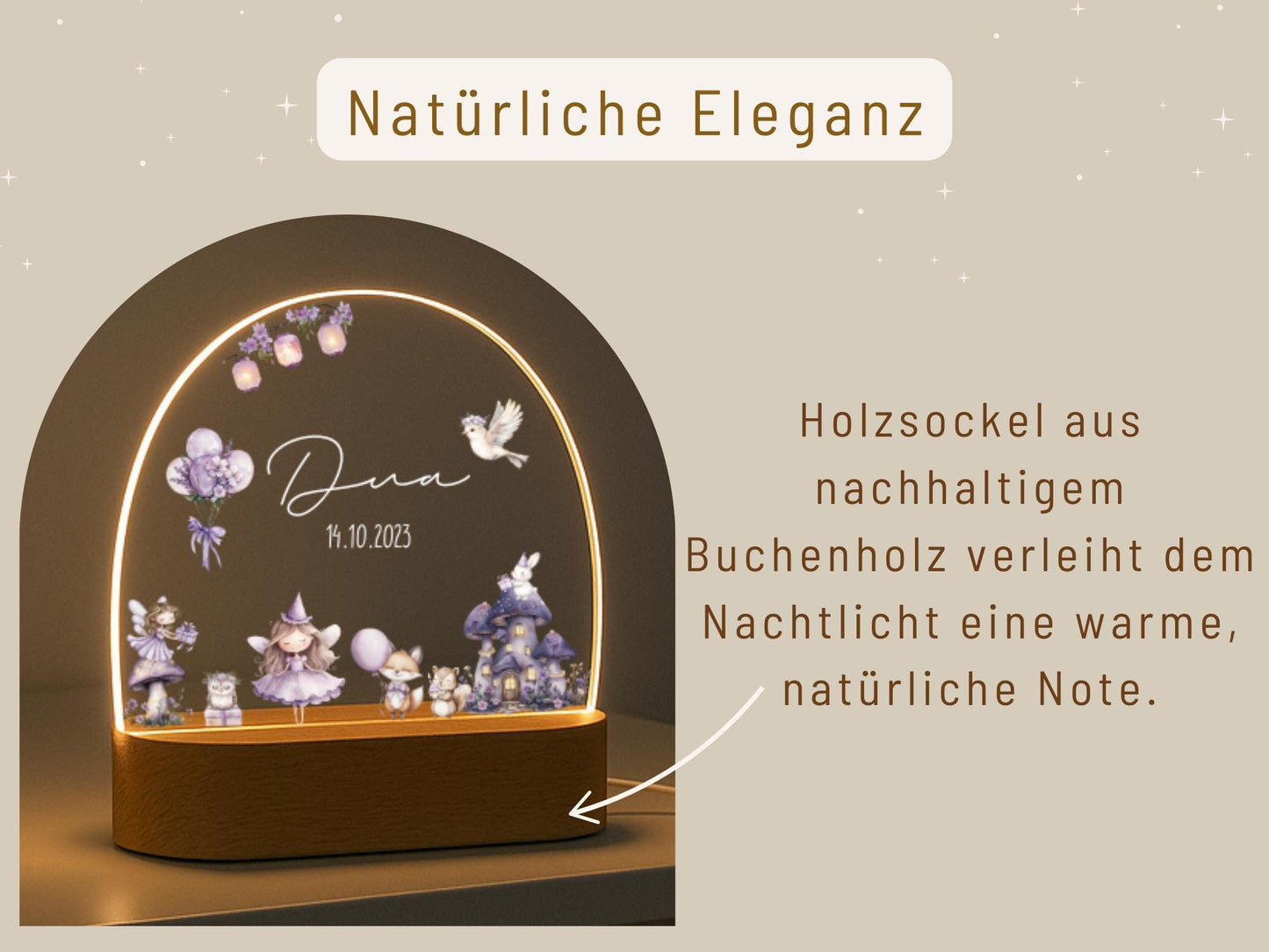 Nachtlicht Kinder - Lila - Feen