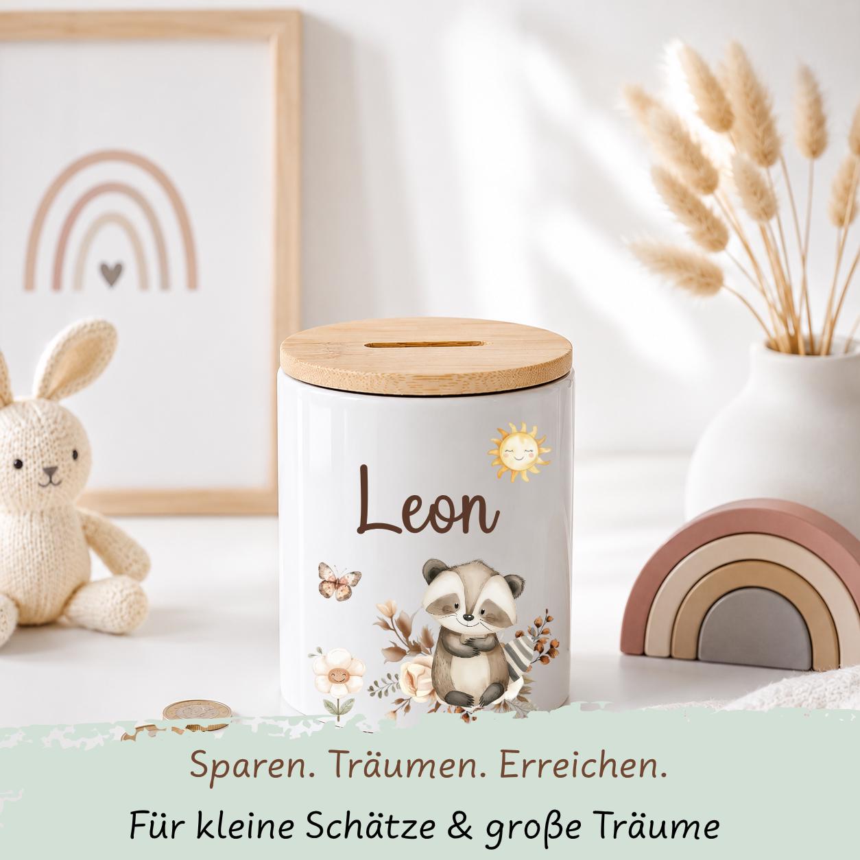 Spardose personalisiert mit Namen | Kinder Spardose Keramik | Zahnputzbecher Kinder | Stiftehalter | Baby Geschenk