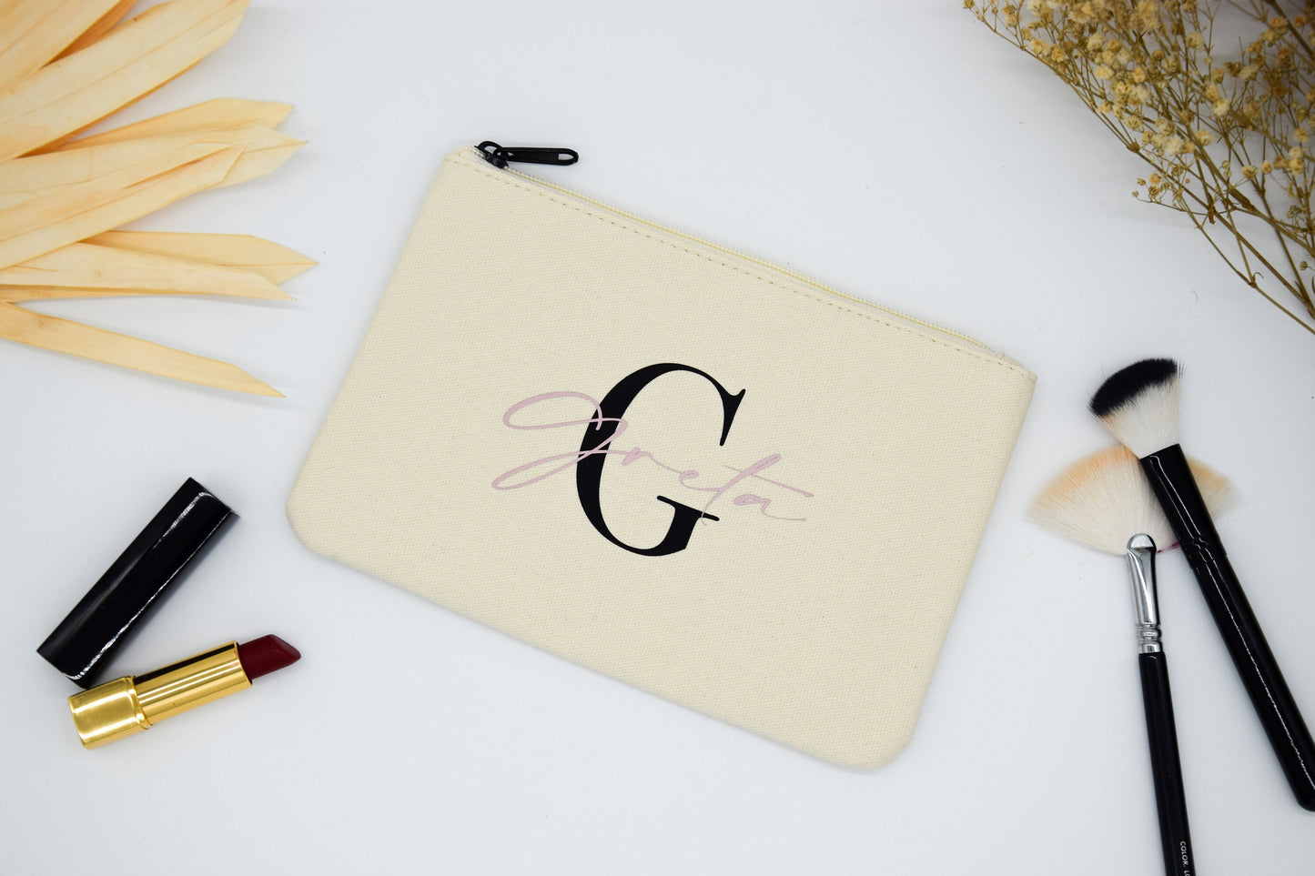 Personalisierte Kosmetiktasche mit Namen und Intital
