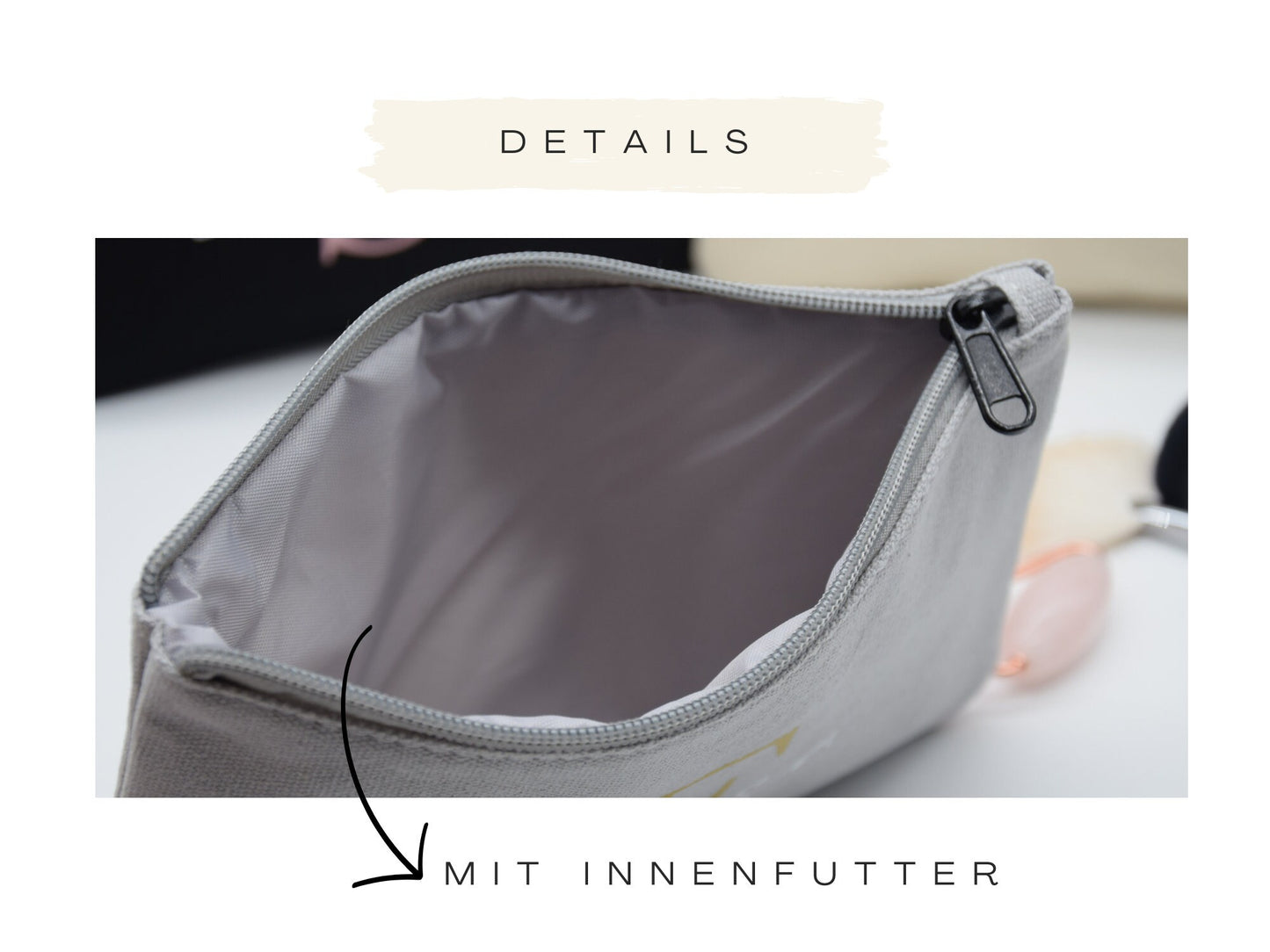 Personalisierte Kosmetiktasche mit Namen - Herz