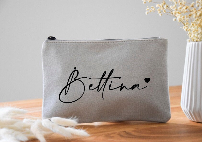Personalisierte Kosmetiktasche mit Namen - Herz