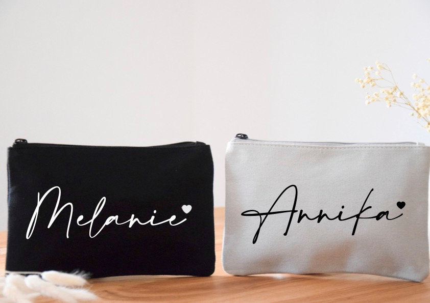 Personalisierte Kosmetiktasche mit Namen - Herz