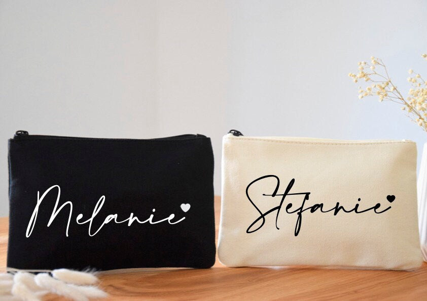 Personalisierte Kosmetiktasche mit Namen - Herz