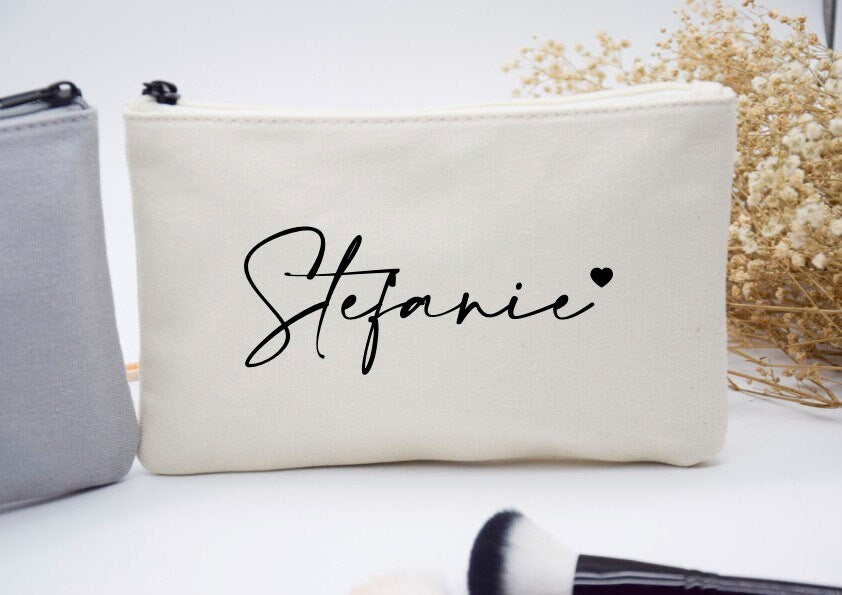 Personalisierte Kosmetiktasche mit Namen - Herz