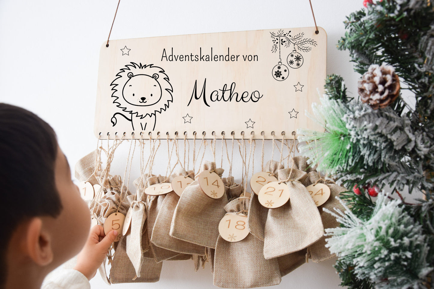 Calendrier de l'Avent pour enfants avec différents motifs d'animaux
