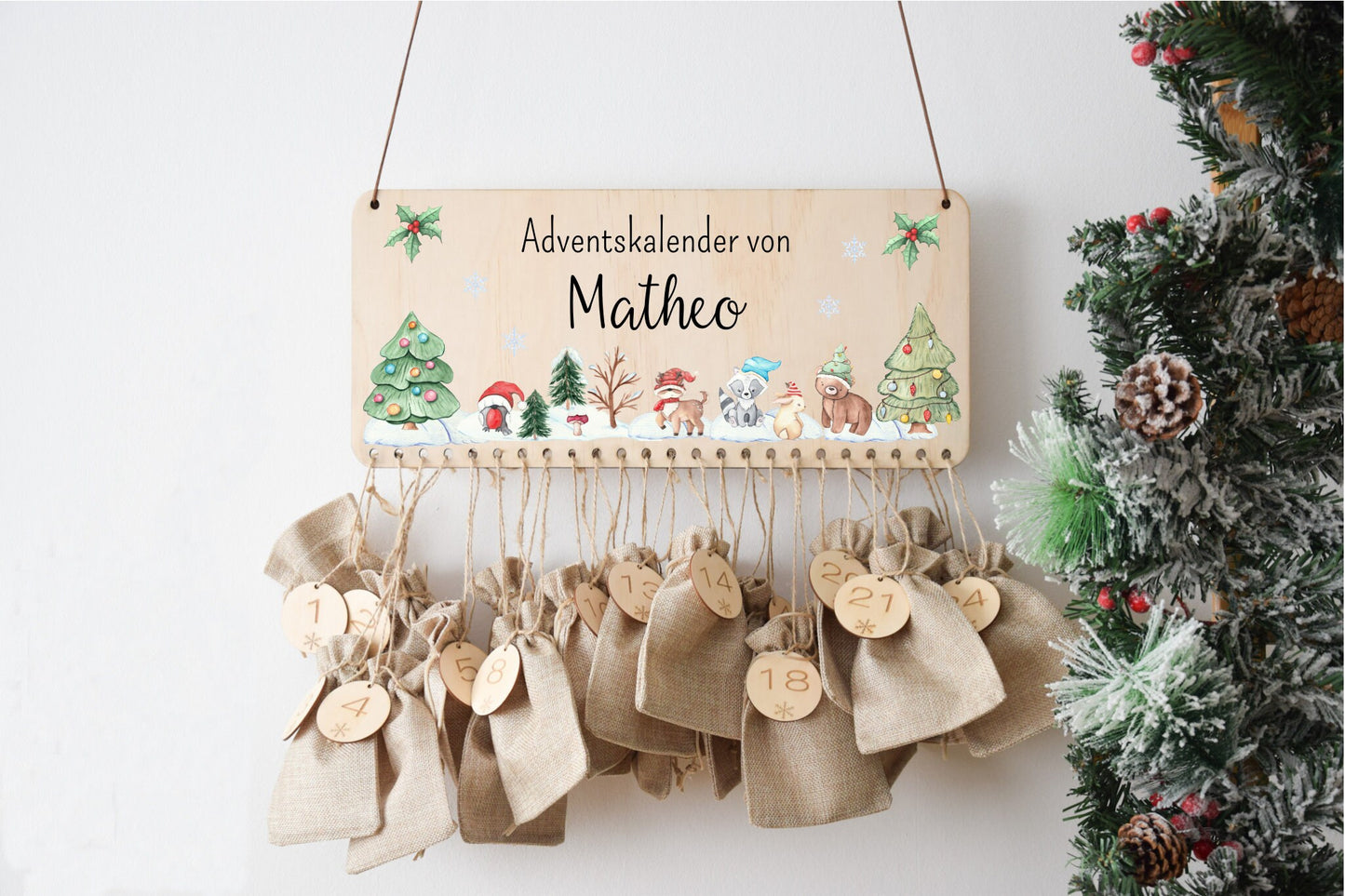 Calendrier de l'Avent avec les animaux de la forêt