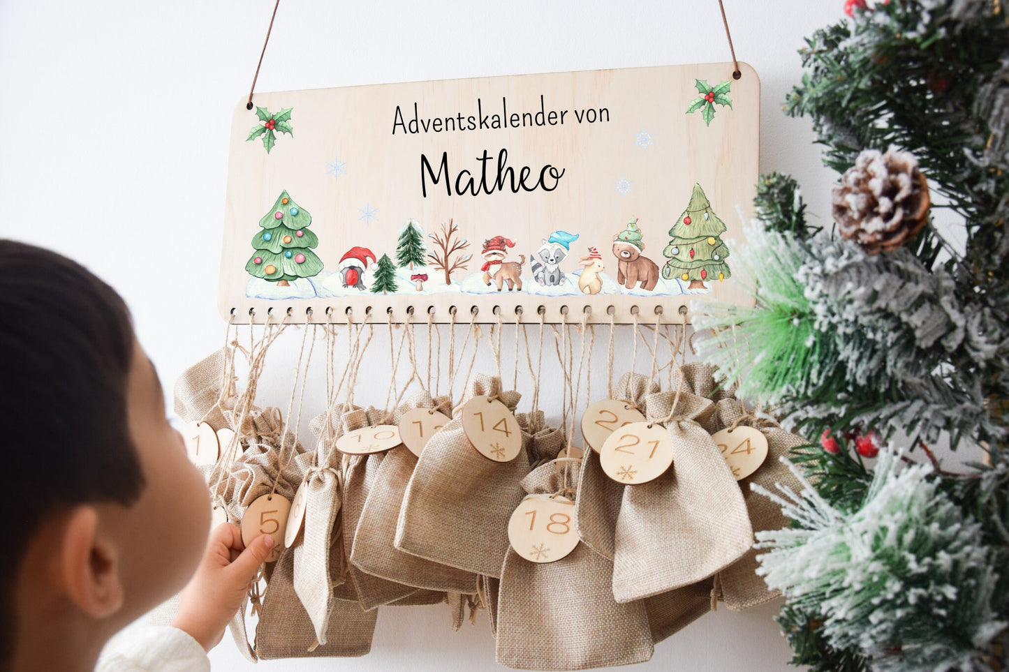 Calendrier de l'Avent avec les animaux de la forêt