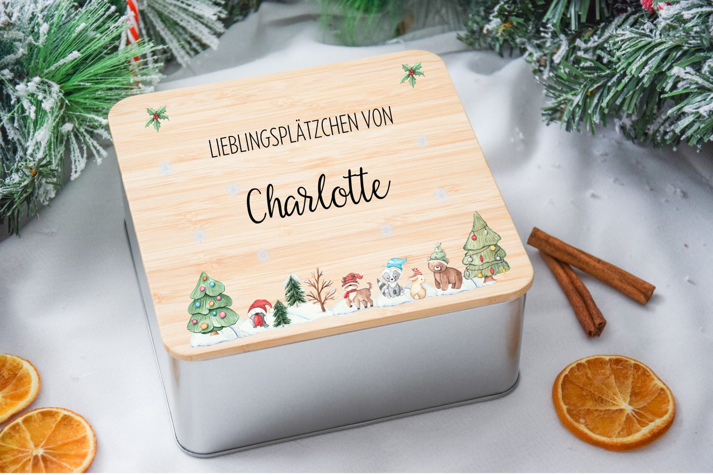 Koekjesblikken voor kerstkoekjes met kerstdorpmotief