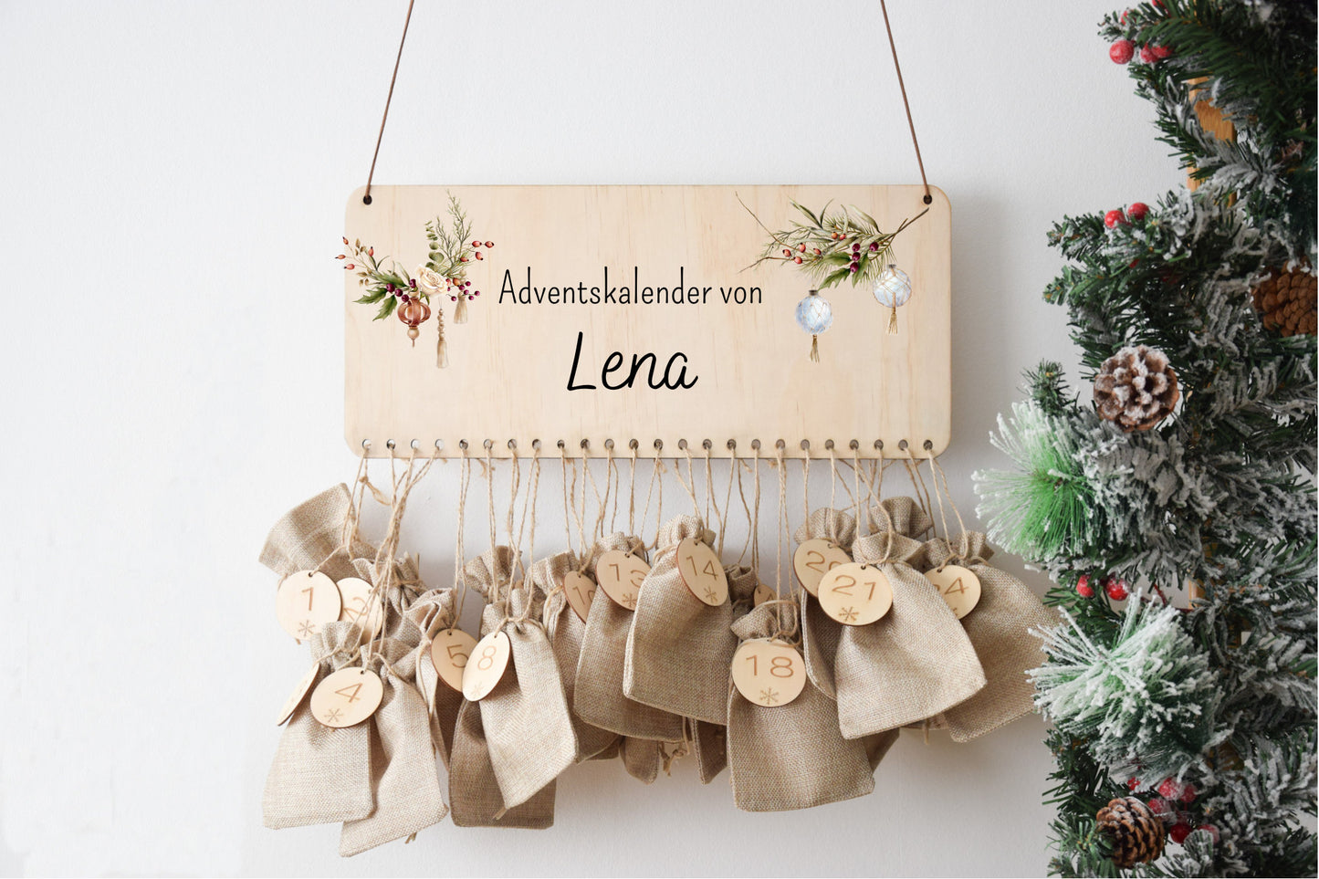 Calendrier de l'avent en bois personnalisé