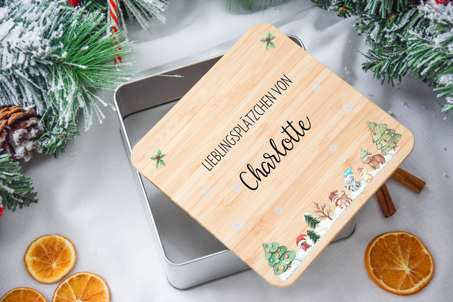 Koekjesblikken voor kerstkoekjes met kerstdorpmotief