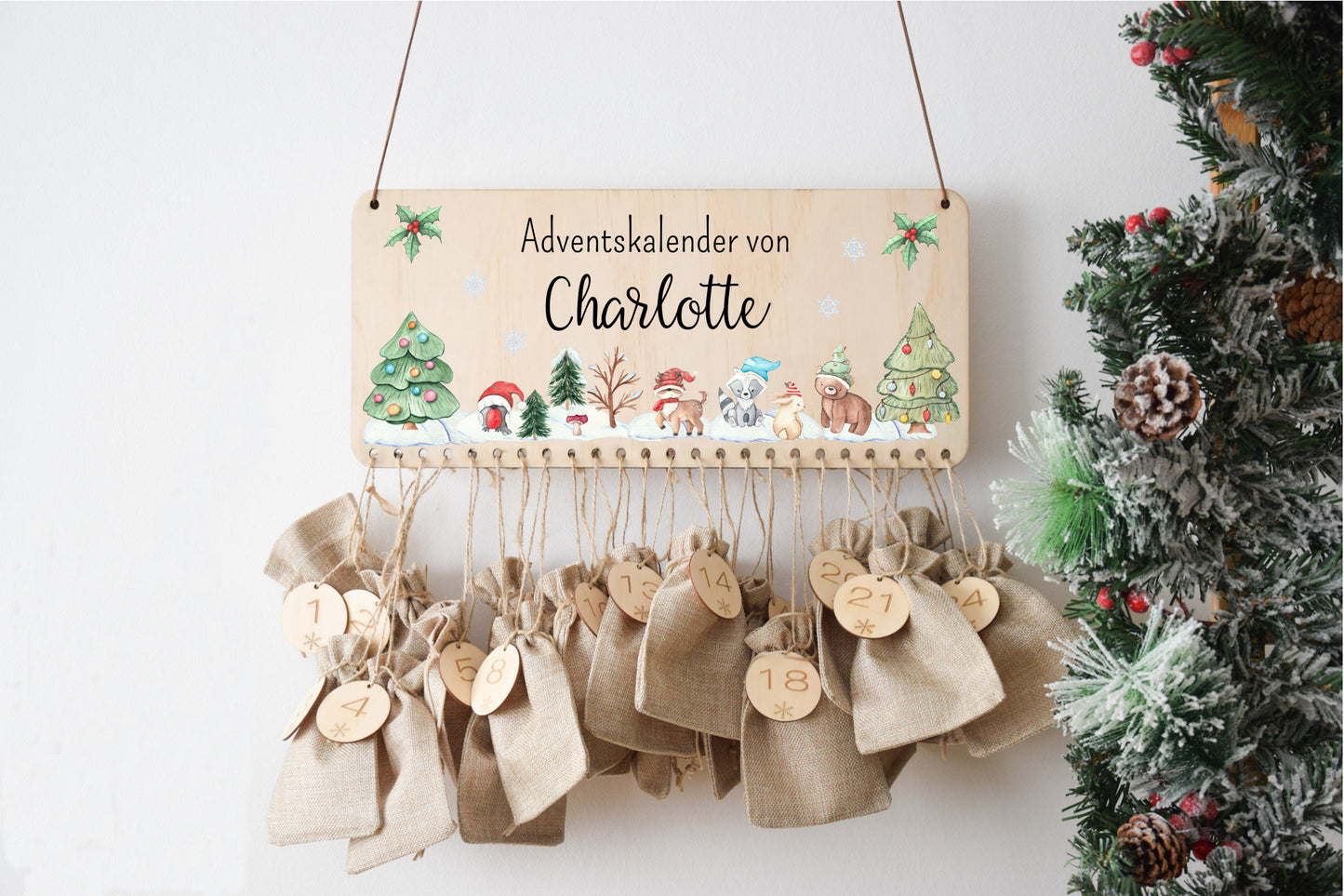Calendrier de l'Avent avec les animaux de la forêt