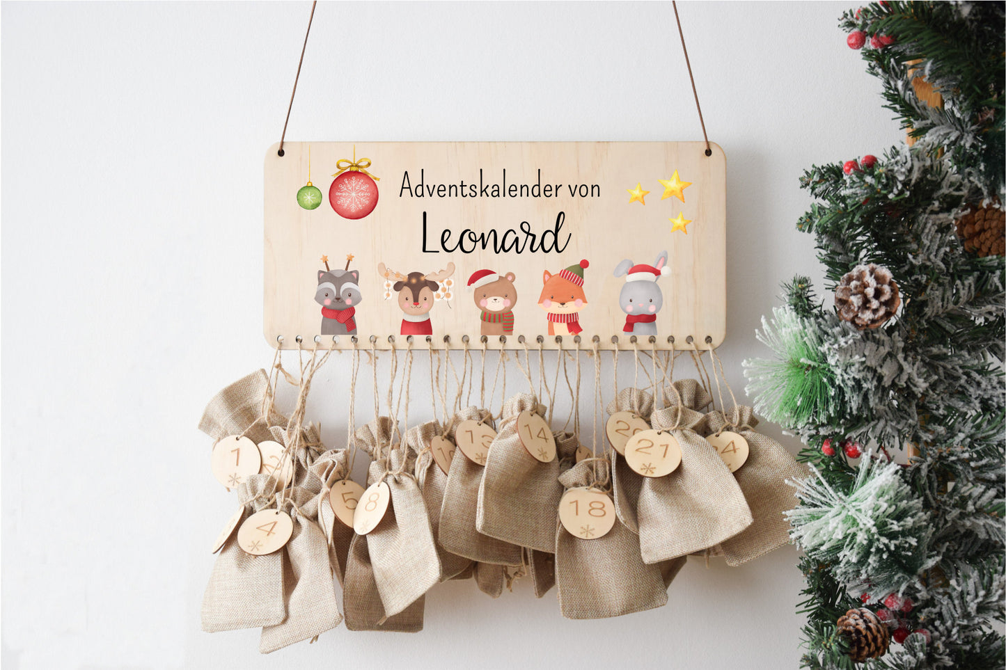 Calendrier de l'Avent avec des animaux