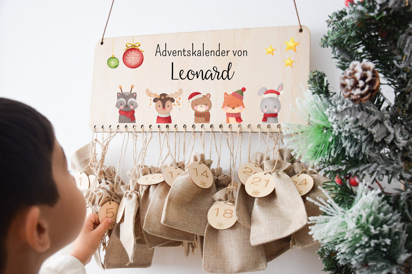Calendrier de l'Avent avec des animaux