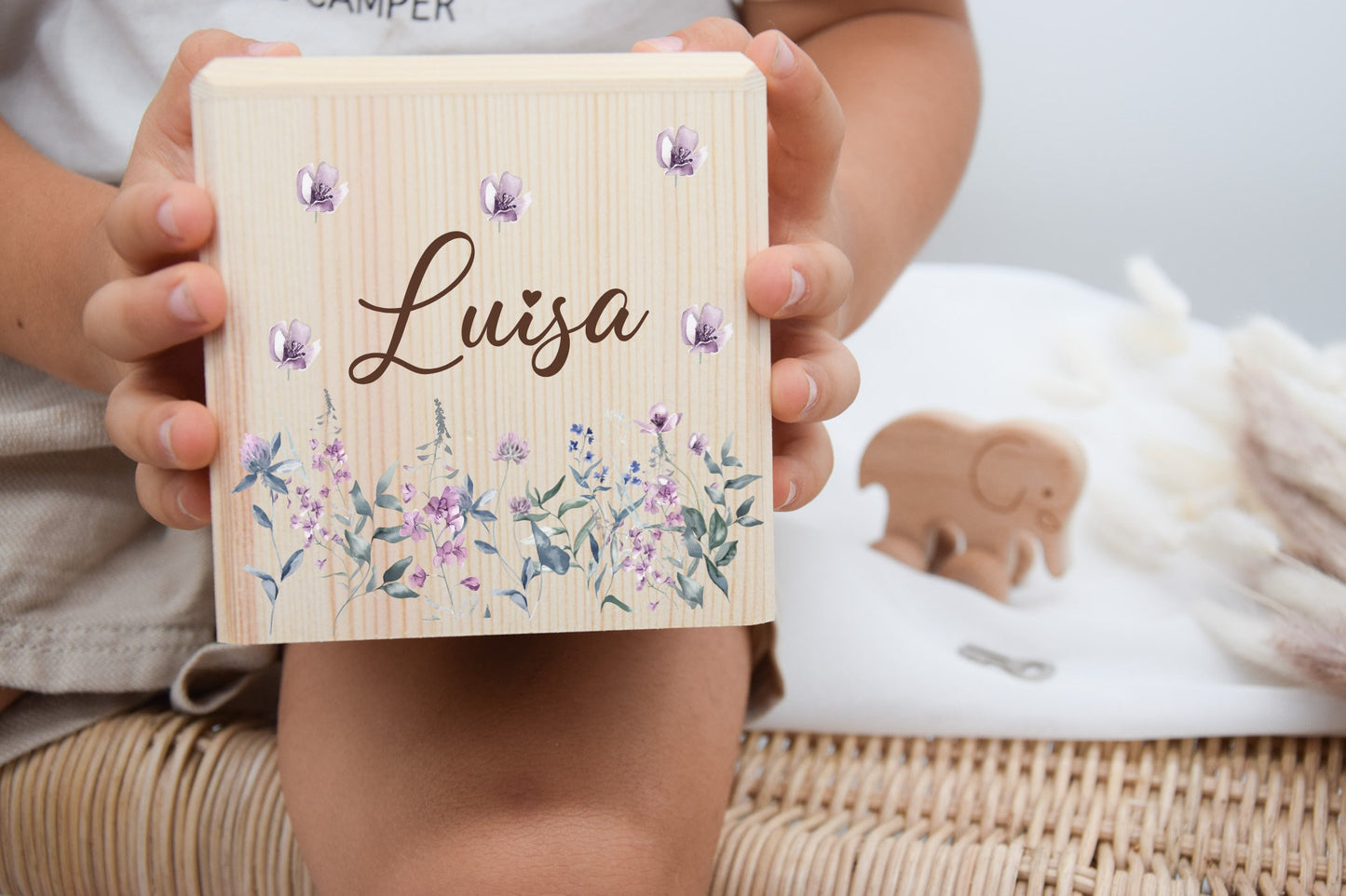 Spardose - mit Lila Blumen