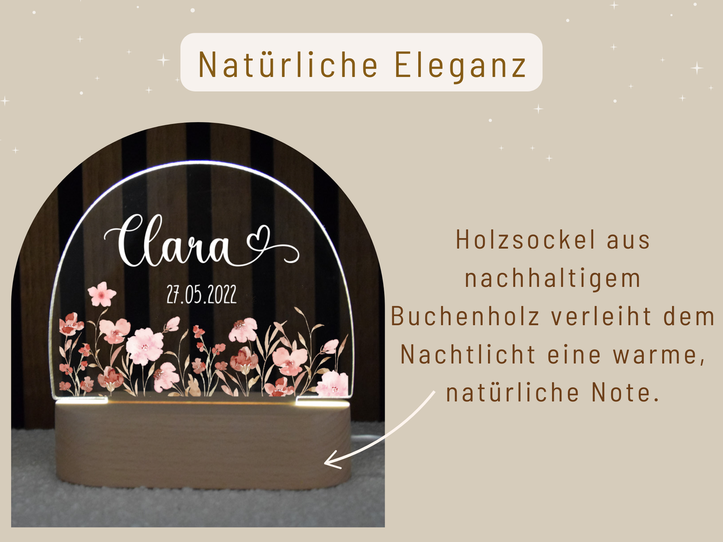 Nachtlicht mit Rosa Blumen