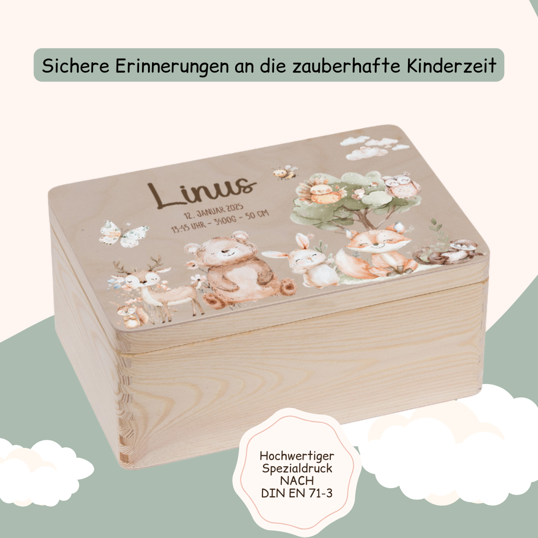 Erinnerungskiste Baby - niedlichen Tier Motiven