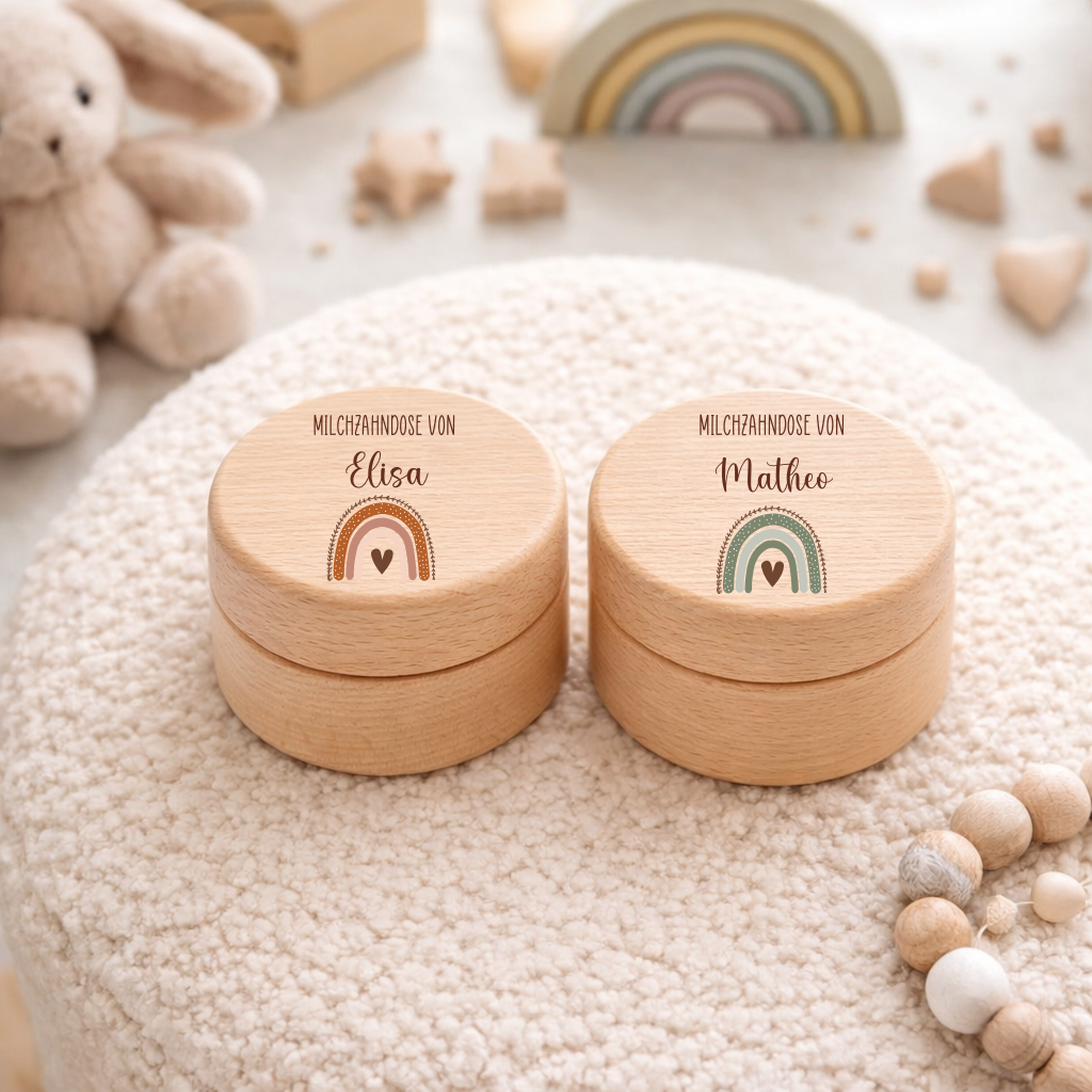 Boîte à dents de lait personnalisée - arc-en-ciel