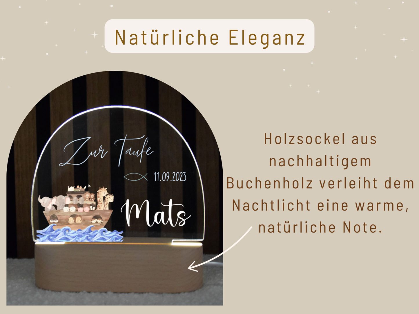 Nachtlicht Taufe Arche Noah