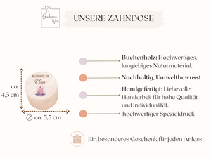 Milchzahndose personalisiert -  mit Fee und Märchenschloss