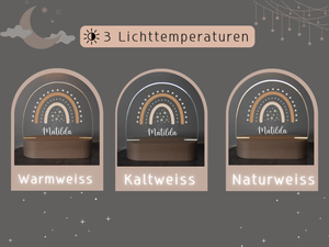 Nachtlicht Regenbogen mit Sternen