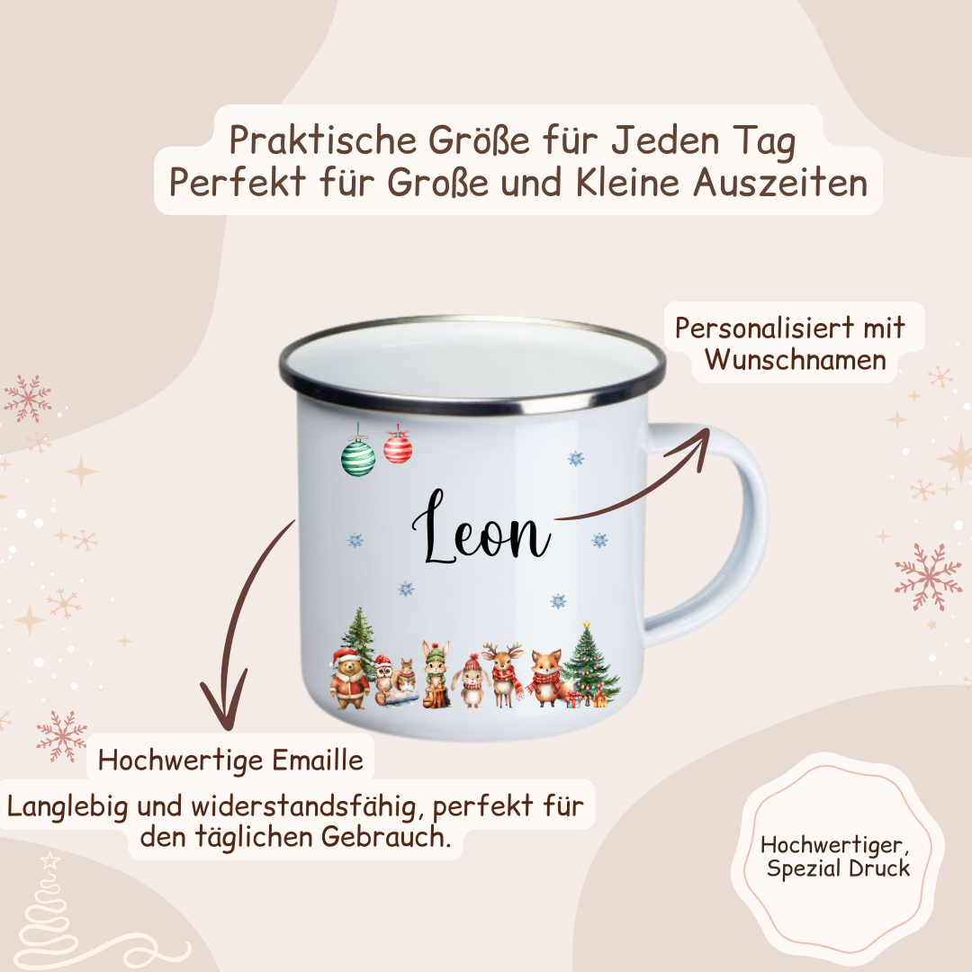 Weihnachtstasse -  Woodlandtieren