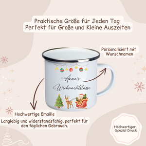 Weihnachtstasse -  Weihnachtsmann, Schlitten