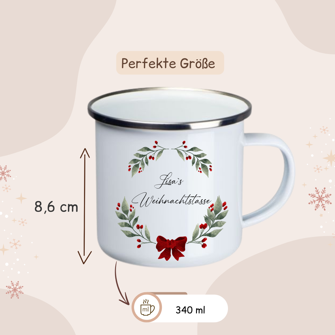 Weihnachtstasse -  Weihnachtskranz