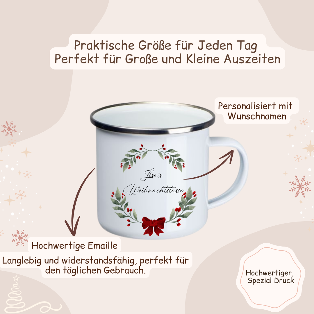 Weihnachtstasse -  Weihnachtskranz