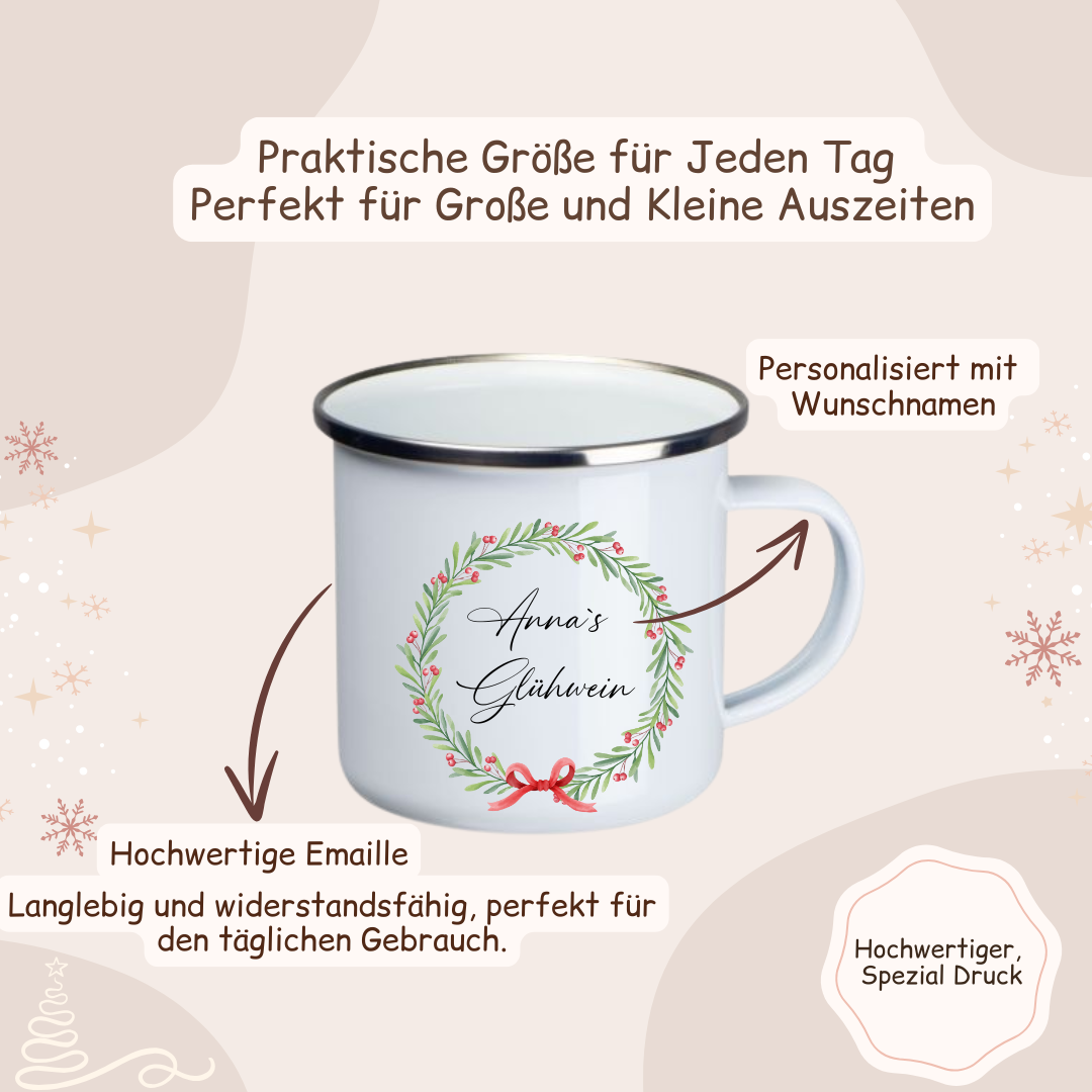 Weihnachtstasse -  Weihnachtskranz