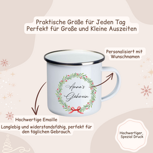 Weihnachtstasse -  Weihnachtskranz