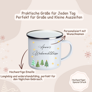 Weihnachtstasse -  Tannebäume, Sterne