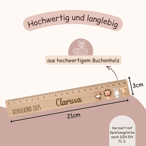 Lineal Kinder - Bär, Löwe, Hase und Giraffe