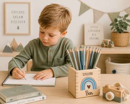Stiftehalter Kinder - Regenbogen Schulkind