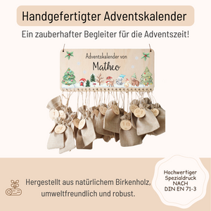 Adventskalender mit Woodland Tieren