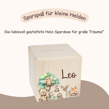Spardose Kinder - Woodlandtieren