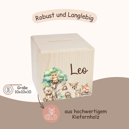 Spardose Kinder - Woodlandtieren